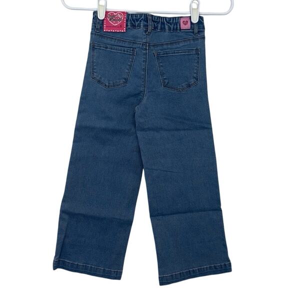NWT Cutie Patootie Girls Basic Wash Wide Leg Denim Jeans Size 6 Adjustable Waist - Picture 2 of 9